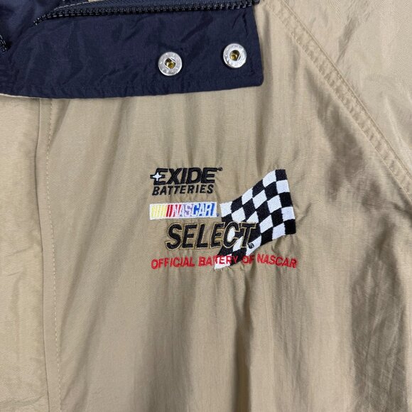 Racing‎ Bomber Jacket Tan Size Large NASCAR Select Embroidered Vintage - Picture 2 of 9